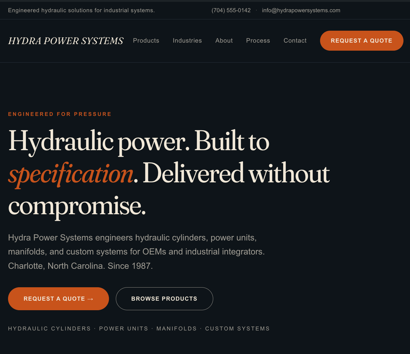 Hydra Power Systems — live demo site preview